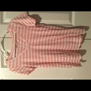 Pink and white striped women’s medium T-shirt